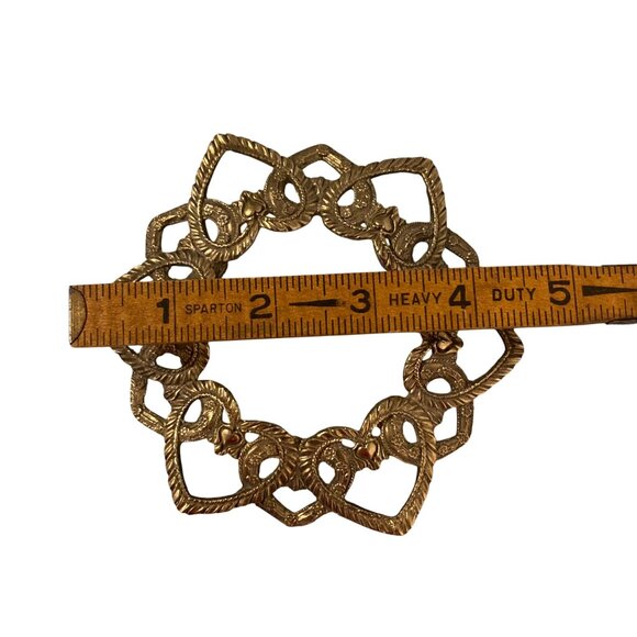 Vintage Gold Tone Metal Filigree Heart Design Orb Decorative Display Stand - Picture 4 of 4